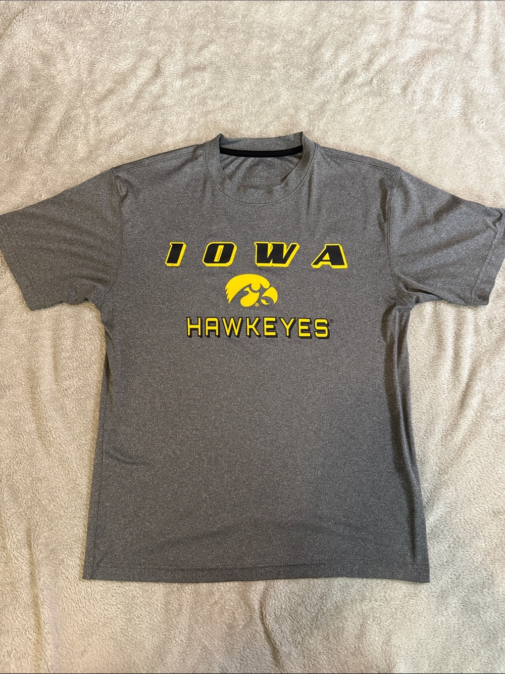 IOWA HAWKEYES Heather Gray Dry Fit Athletic T-Shirt
